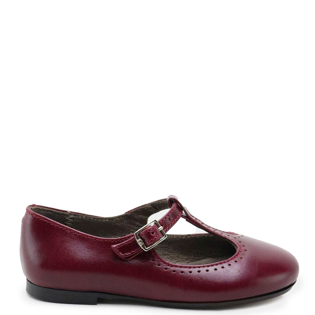 Stylish Burgundy Florentic T-Strap Mary Jane Shoes for Women | Comfortable & Elegant Flats | Perfect for Work, Weddings & Casual Outfits