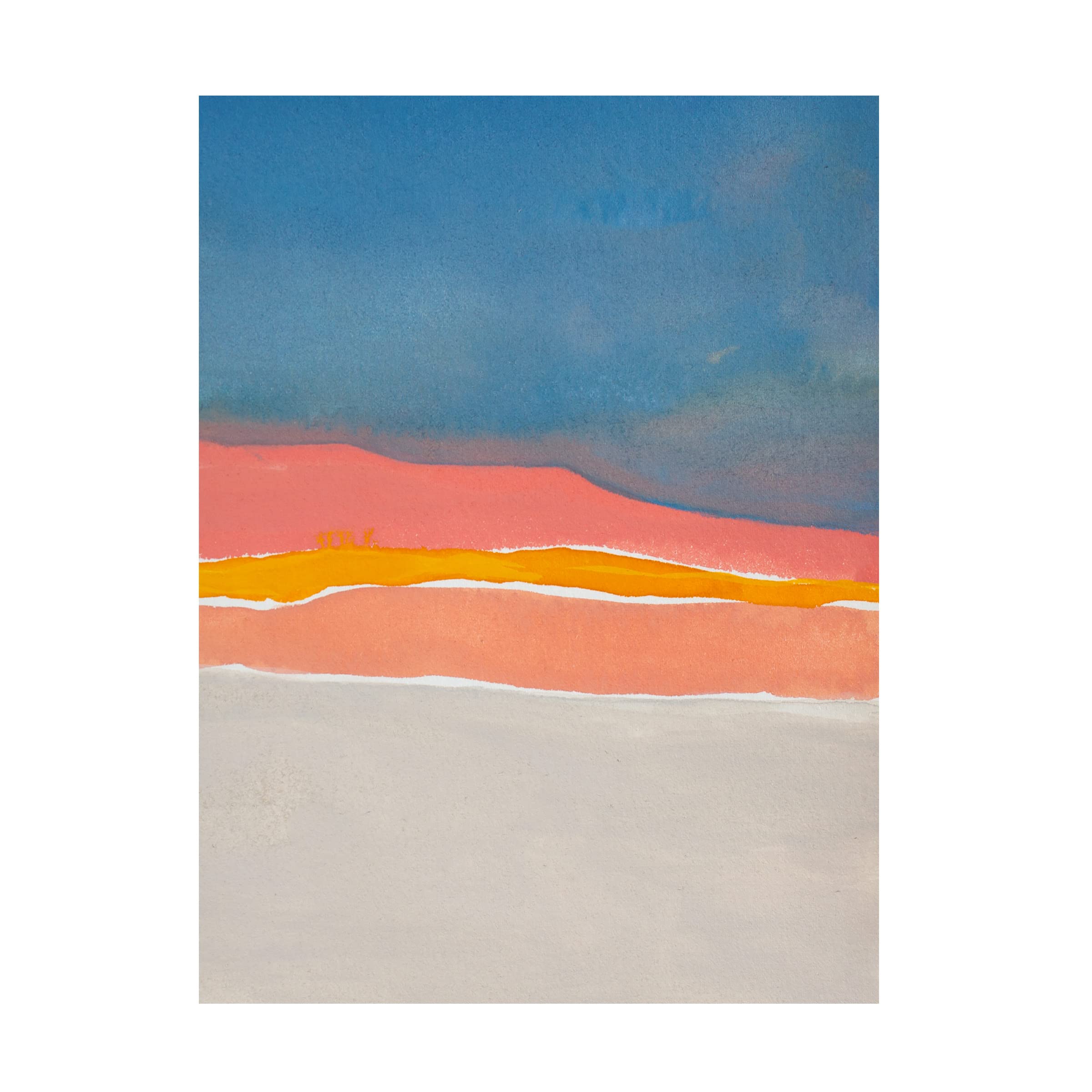 Rob Delamater Kodachrome Horizon Diptych II Canvas Wall Art Print - Modern Landscape Painting for Living Room, Bedroom & Office Decor