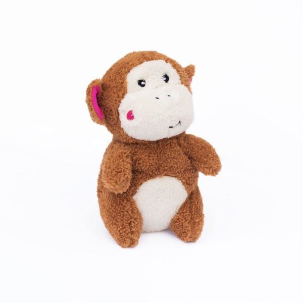 ZippyPaws Cheeky Chumz Monkey Plush Dog Toy - Interactive Squeaky Pet Toy for Small & Medium Dogs - Perfect for Playtime, Training & Cuddling