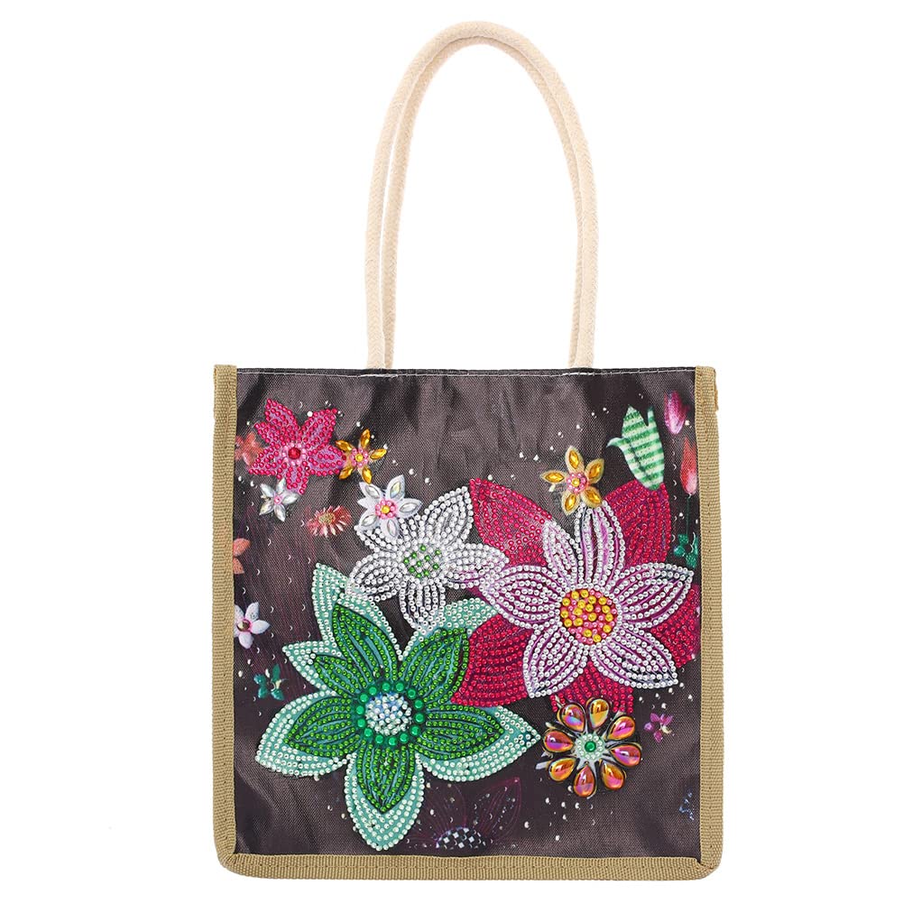 5D DIY Diamond Painting Line Tote Bag - Reusable Grocery Shopping Bags for Women & Girls, Fashionable Durable Handbag Gift for Daily Use, Travel & Beach