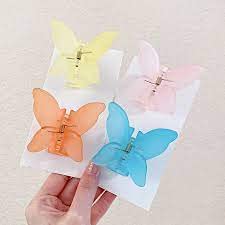 COSMOS STAR™ Matte Hair Clips Set - Non-Slip Strong Grip Hairpins for Women & Girls (4-Pack Frosted Butterfly Clips) - Perfect for School, Work & Everyday Hairstyling