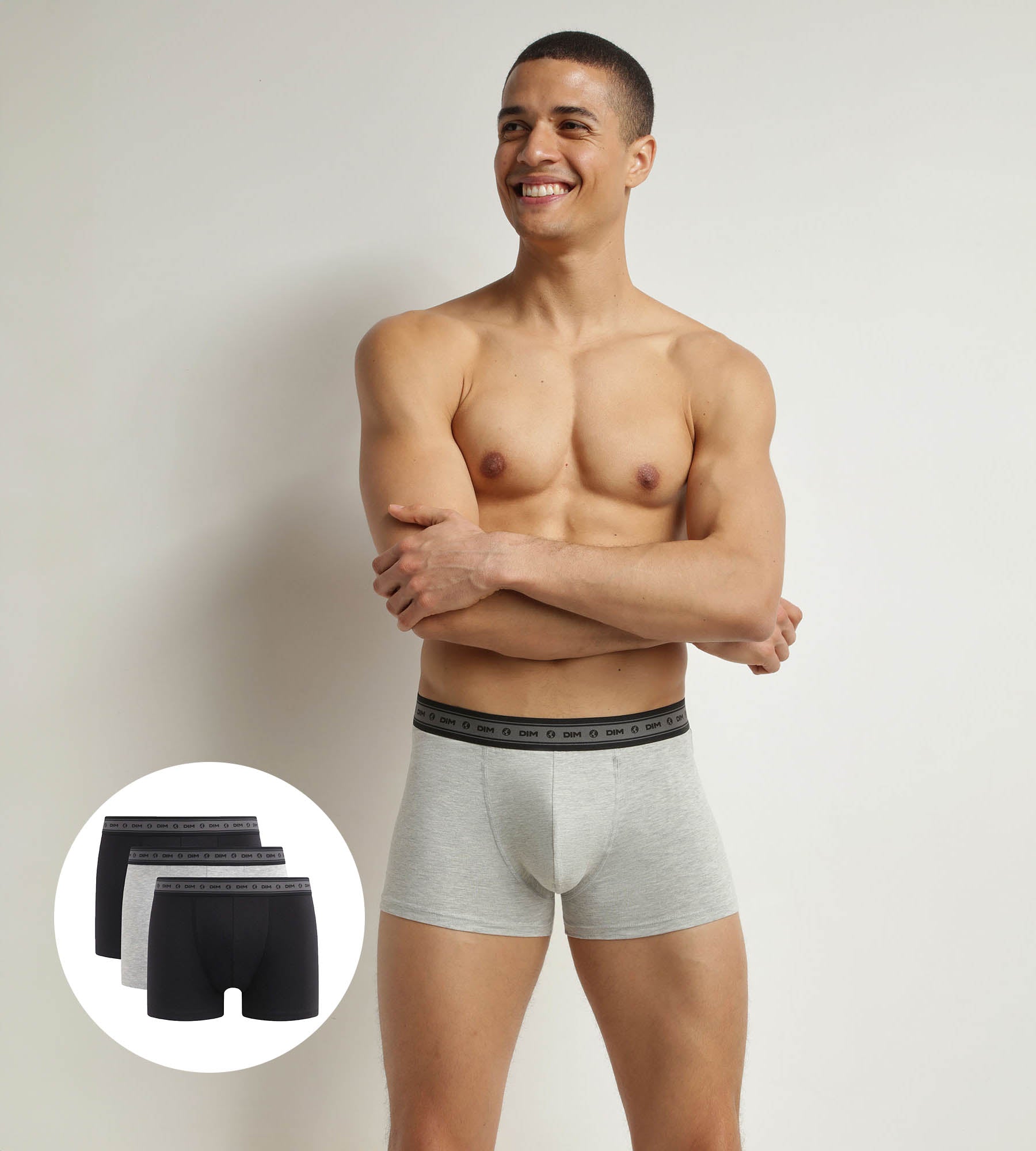 Organic Cotton Men's Boxer Briefs 3-Pack - Black & Gray | Soft, Breathable & Comfortable Underwear for Everyday Wear & Active Lifestyles