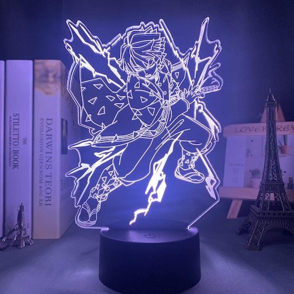 Agatsuma Zenitsu 3D LED Night Light - Demon Slayer Kimetsu No Yaiba Anime Lamp for Bedroom Decor, Kids Birthday Gift, Cool Night Light for Anime Fans | Perfect for Bedside, Gaming Room & Collectors Display