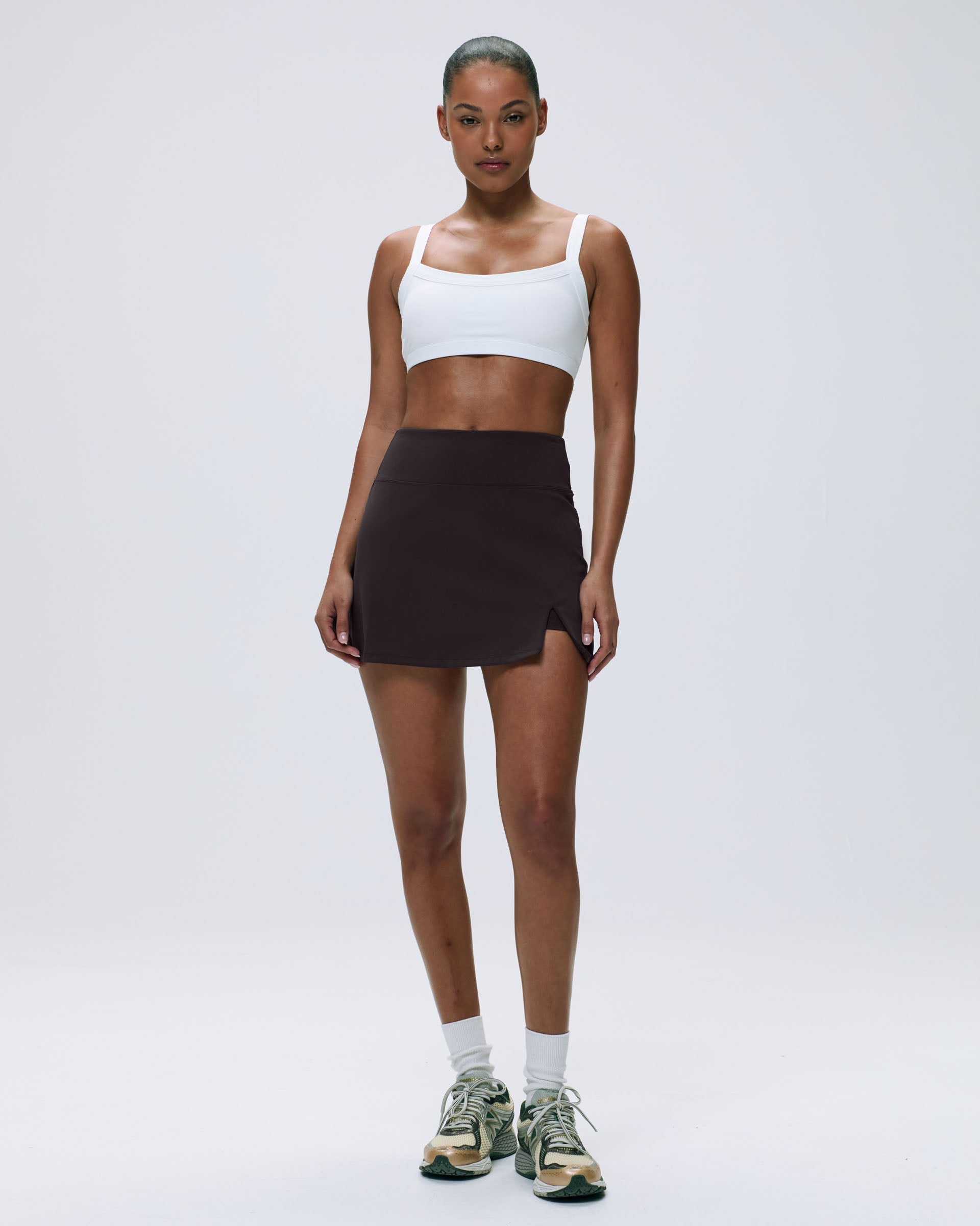 Ultimate A-Line Mini Skirt in Coffee Brown - Stylish & Flattering Women's Short Skirt for Casual Outings, Dates & Summer Fashion