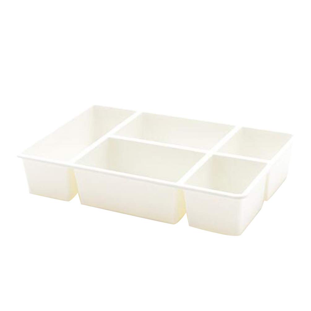 TOPBATHY 5-Drawer Desk Organizer - Rainbow Pencil Holder & Storage Box for Office, Closet, Makeup, Skincare Products (White) | Perfect for Home, Office & Beauty Organization