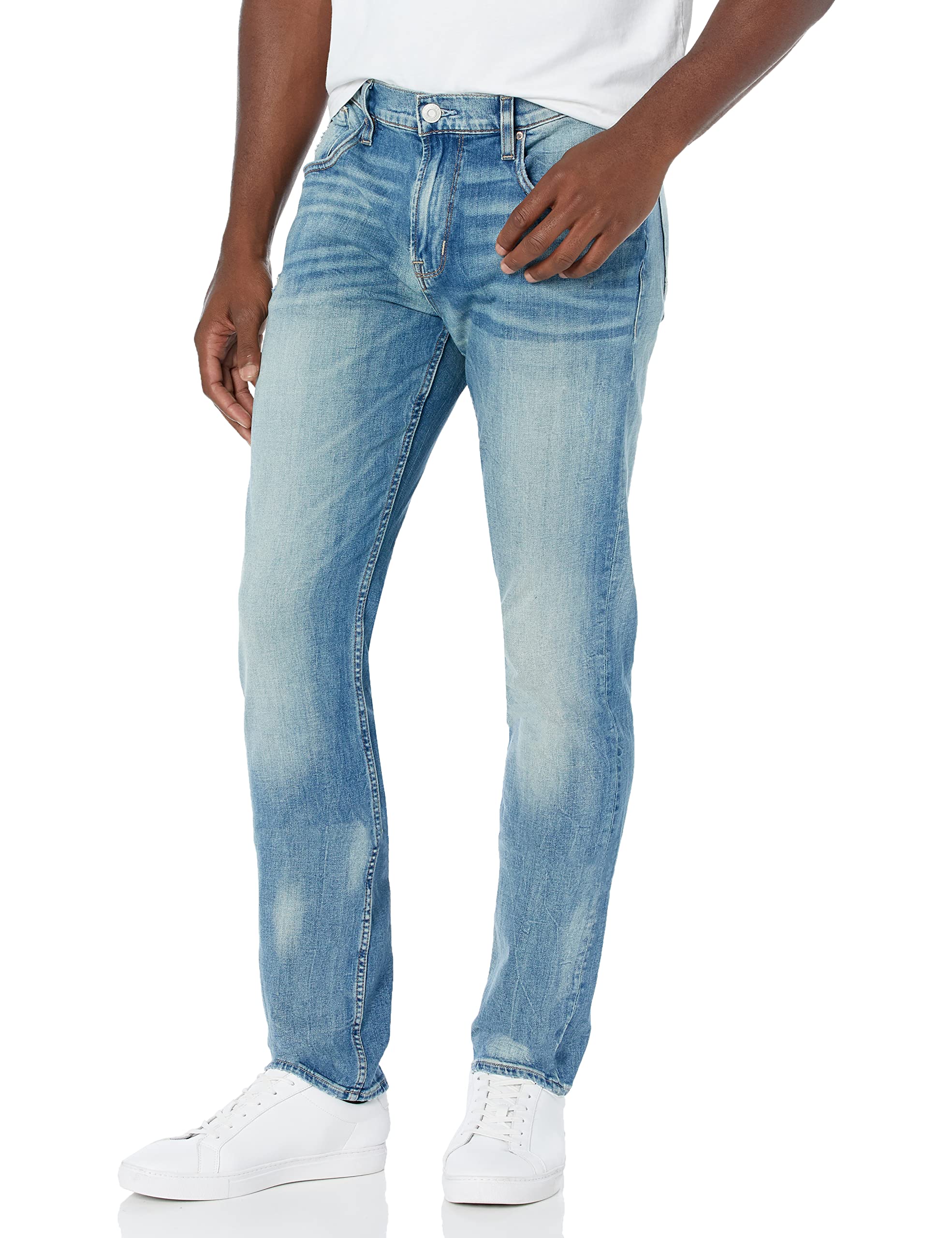 HUDSON Men's Blake Slim Straight Fit Stretch Denim Jeans - Comfortable & Stylish for Casual Wear, Office & Night Out