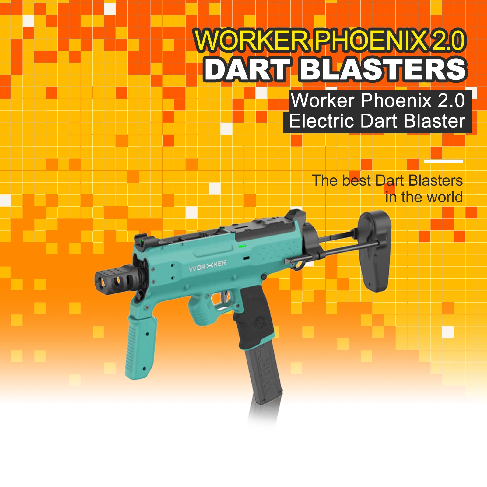 Worker Phoenix 2.0 Electric Dart Blaster - High Performance Foam Dart Gun for Outdoor Games & Target Practice | Perfect for Nerf Battles, Backyard Fun & Team Competitions