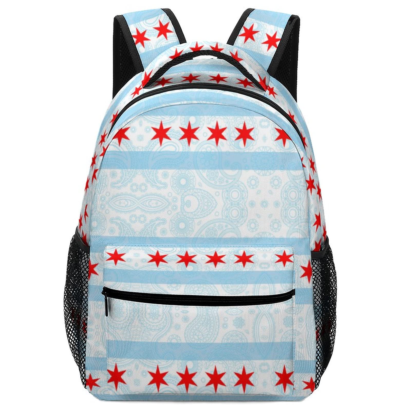 Chicago Paisley Flag Travel Laptop Backpack - Lightweight Water-Resistant Bookbag with Adjustable Shoulder Straps, Casual Daypack for Work & School (One Size) - Perfect for Commuting, College & Business Travel