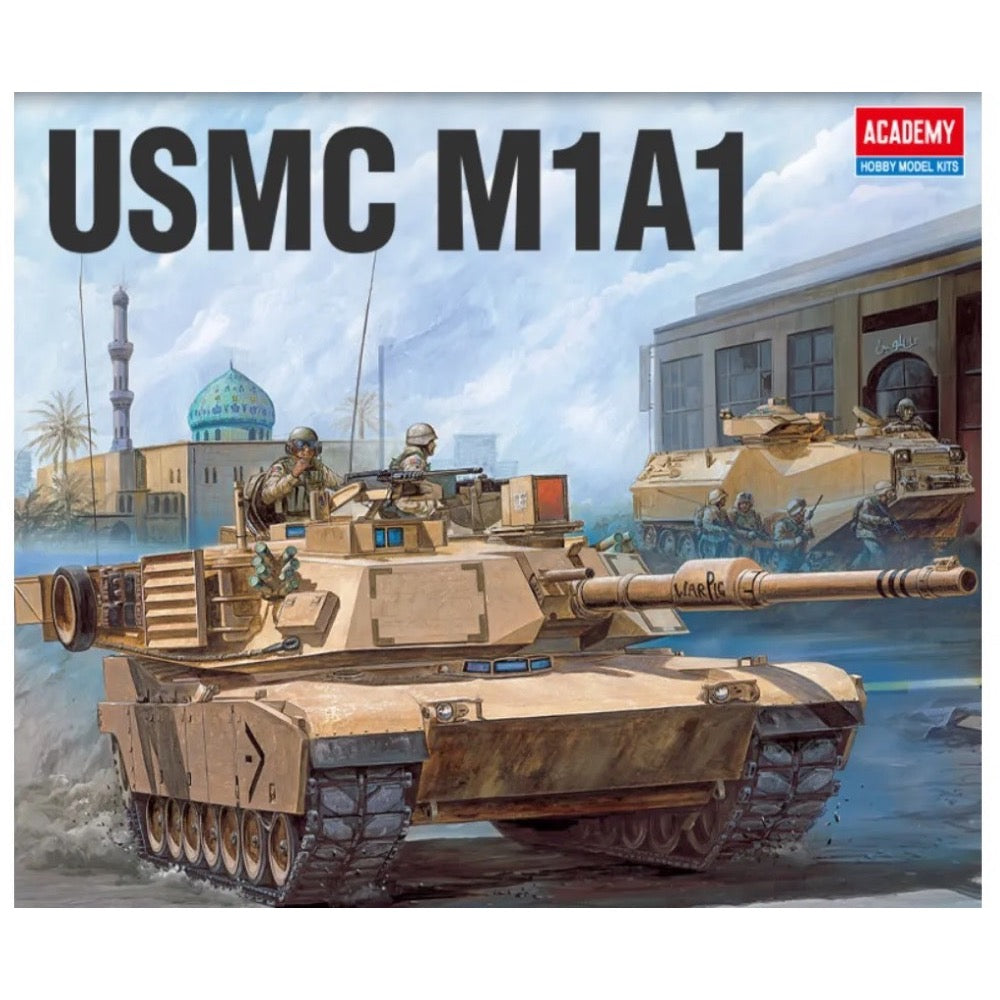 1/72 Scale USMC M1A1 Abrams Tank Model Kit - Academy 13430 - Perfect for Military Collectors, Model Builders & History Enthusiasts - Display, Gifts or Wargaming Scenarios