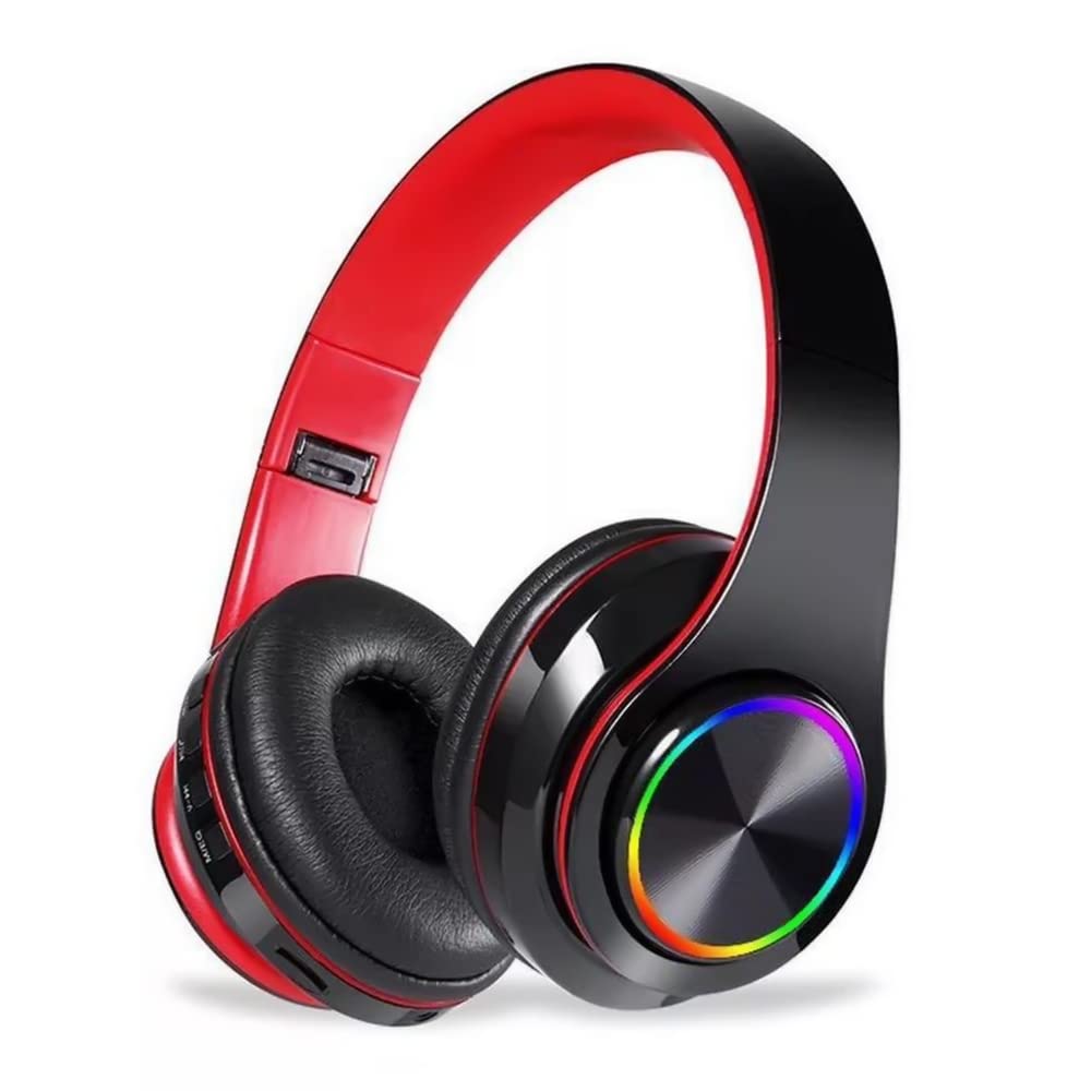 B39 RGB Wireless Gaming Headphones with Mic - Bluetooth 5.0, Foldable Design, Stereo Sound & Luminous Effects for PC/PS5/Xbox Gaming & Music Listening