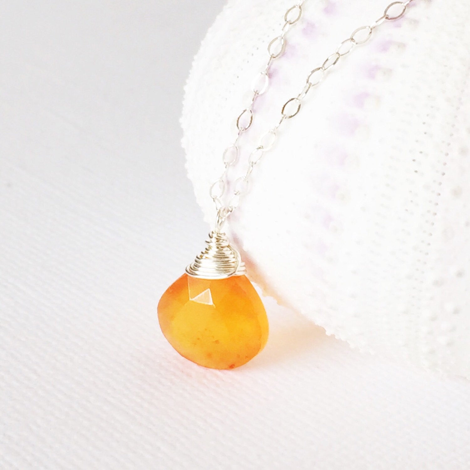 Kaipo Carnelian Beaded Necklace for Women - Natural Gemstone Jewelry Gift for Birthday, Anniversary & Everyday Wear (N101)