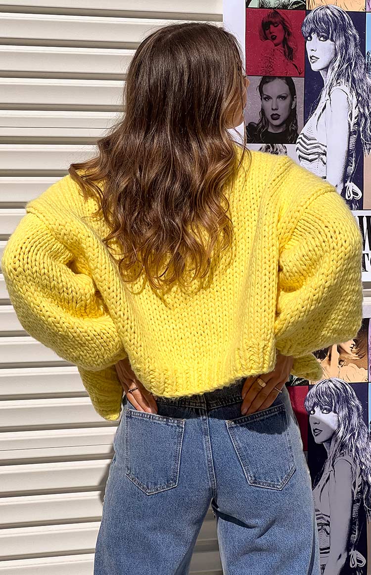 Stylish Yellow Knit Cardigan for Women - Cozy Fall & Winter Fashion - Perfect for Casual Outfits, Office Wear, and Coffee Dates