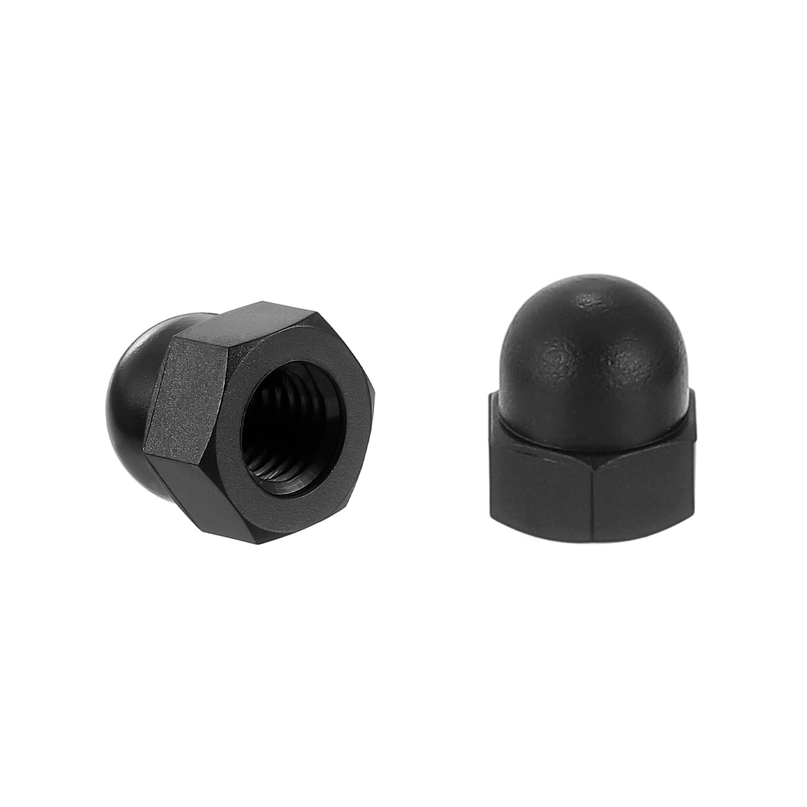 uxcell 25Pcs M4x0.7 Black Nylon Acorn Cap Nuts - Dome Head Cover Nuts for Bolt Protection | Ideal for DIY Projects, Furniture Assembly & Automotive Repairs