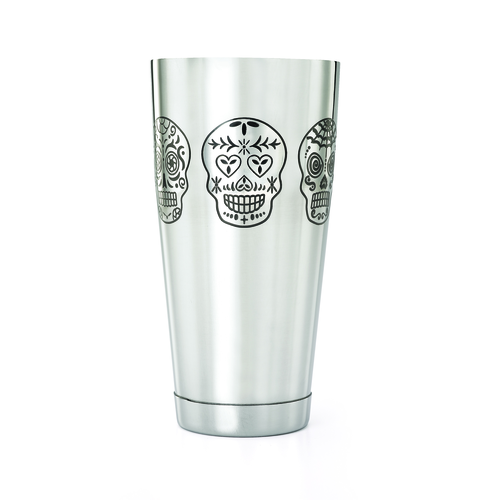Barfly 28 Oz Skull Cocktail Shaker - Vintage Finish Stainless Steel Martini Mixer for Home Bars & Professional Bartending - Perfect for Halloween Parties & Themed Cocktail Nights