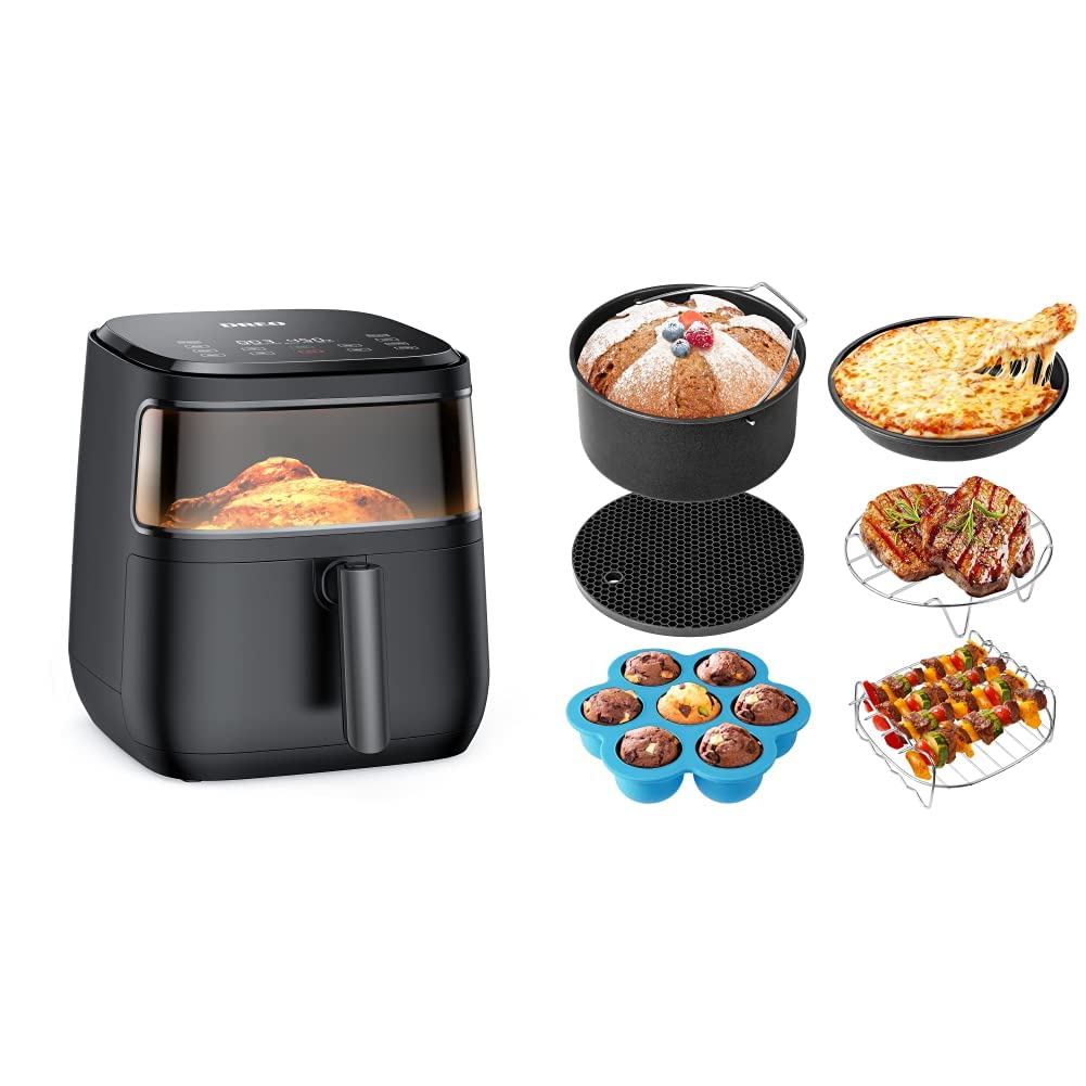 Dreo Air Fryer Pro Max 11-in-1 Digital Air Fryer Oven Cooker with 6.8QT Capacity & 4QT Accessories (DR-KPA001) - Perfect for Healthy Cooking, Meal Prep, and Family Dinners - Black