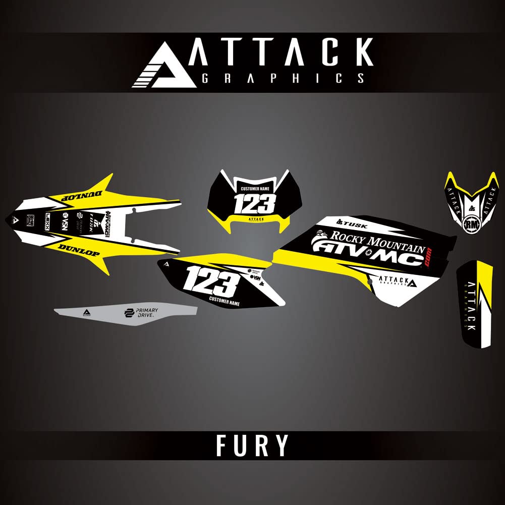 Attack Graphics Custom Fury Complete Bike Graphics Kit for Husqvarna FE 250 2014 - Dirt Bike Decals, Motocross Stickers, Off-Road Design - Perfect for Racing, Trail Riding & Bike Customization