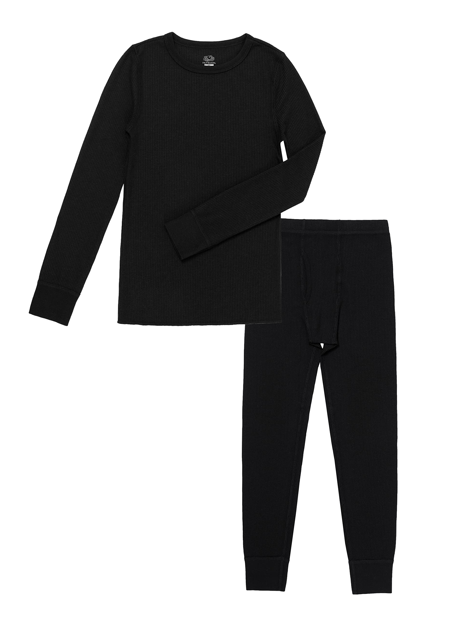 Fruit of the Loom Boys' Mini Waffle Thermal Underwear Set - Warm Long Sleeve Shirt & Pants for Cold Weather - Perfect for Winter Outdoor Activities, Skiing, and Snow Play