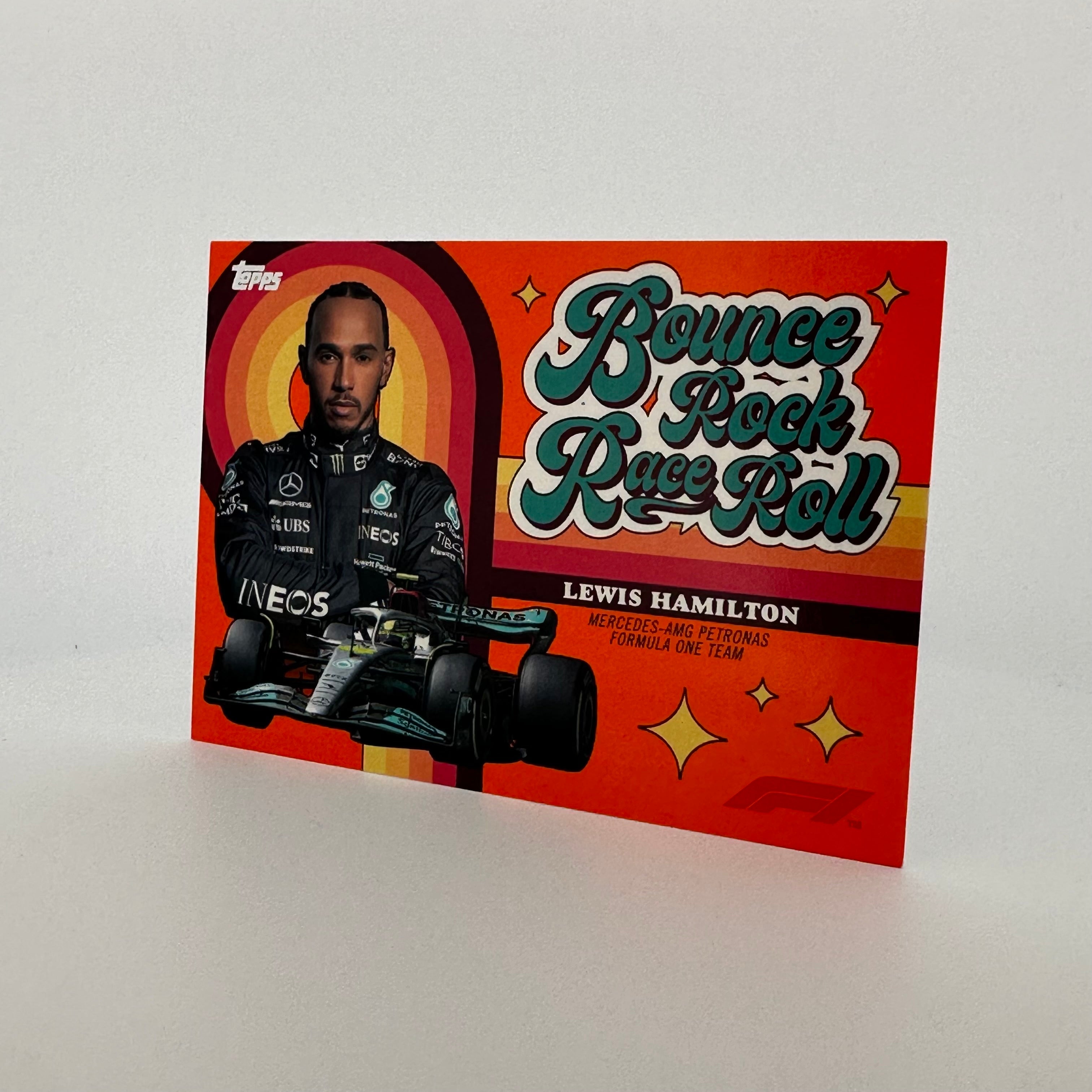 2022 Topps Formula 1 Lewis Hamilton Orange Bounce Rock Race Roll Trading Card - Perfect for F1 Collectors and Sports Memorabilia Enthusiasts