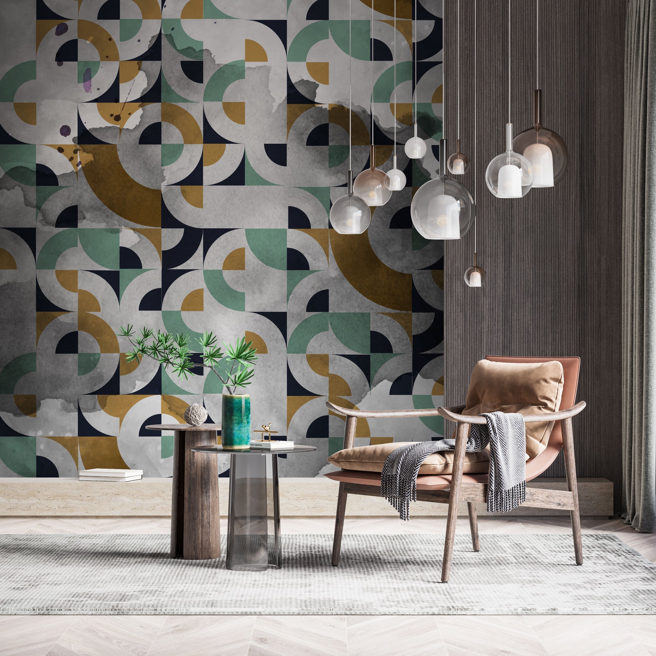 Abstract Moroccan Theme Wallpaper Mural for Living Room - Modern Boho Home Decor, Peel and Stick Removable Wallpaper - Perfect for Accent Walls, Bedrooms & Home Office