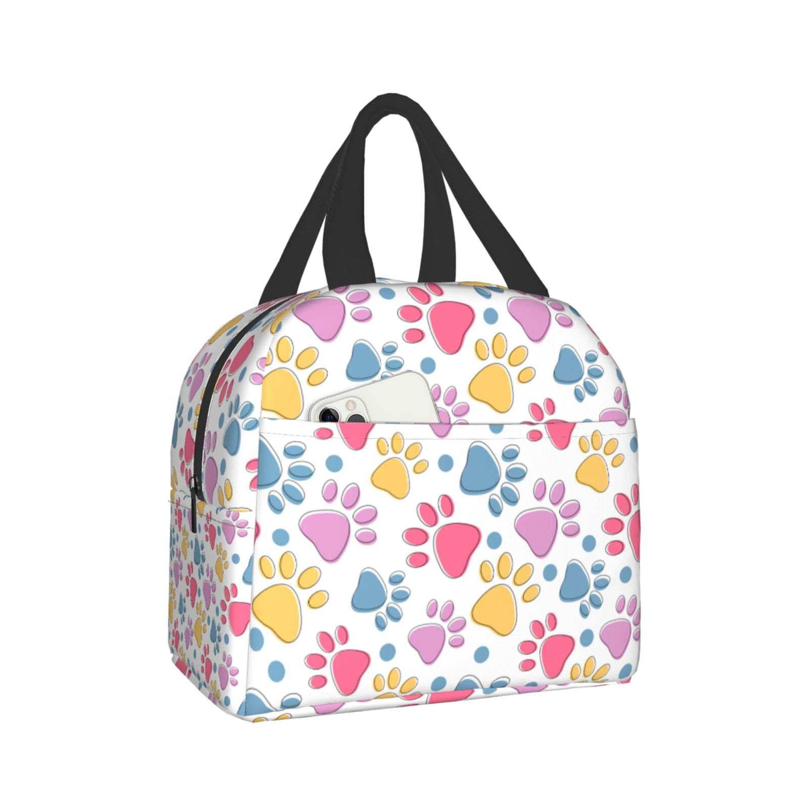 Insulated Lunch Box with Cute Dog Paws Design - Reusable Thermal Lunch Bag for Men & Women, Portable Meal Container for Work, Travel, Picnic & Outdoor Activities