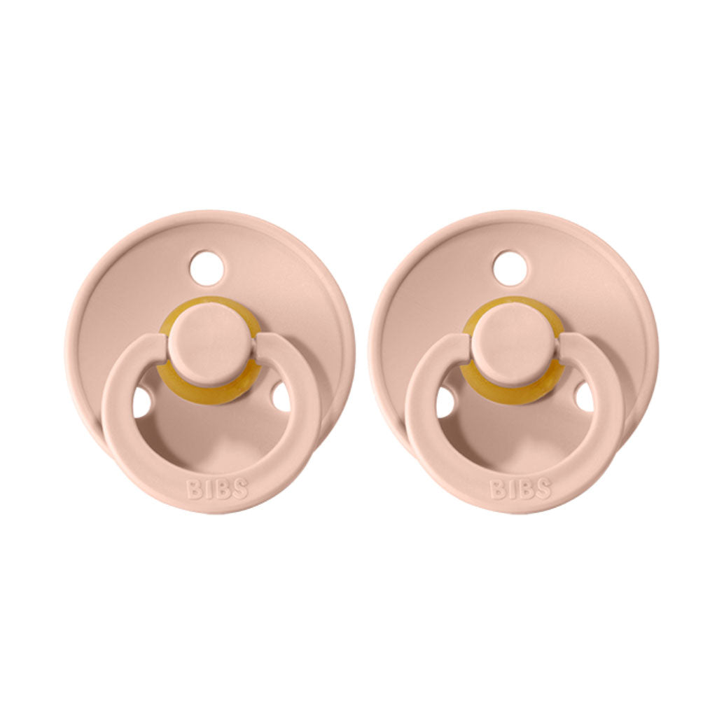 BIBS Round Pacifier for Babies - 2 Pack, Size 3 (6-18 Months) - Natural Rubber Orthodontic Soother for Newborns & Infants - Perfect for Daycare, Travel & Sleep Time
