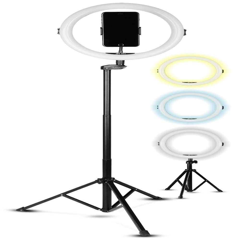 11'' Selfie Ring Light with Stand - Adjustable Brightness & Color Temperature for Phone/Tablet - Perfect for YouTube, TikTok, Live Streaming & Video Calls
