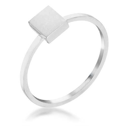 Stainless Steel Square Stackable Rings for Women - Minimalist Geometric Jewelry Set - Perfect for Layering, Gifts & Everyday Wear