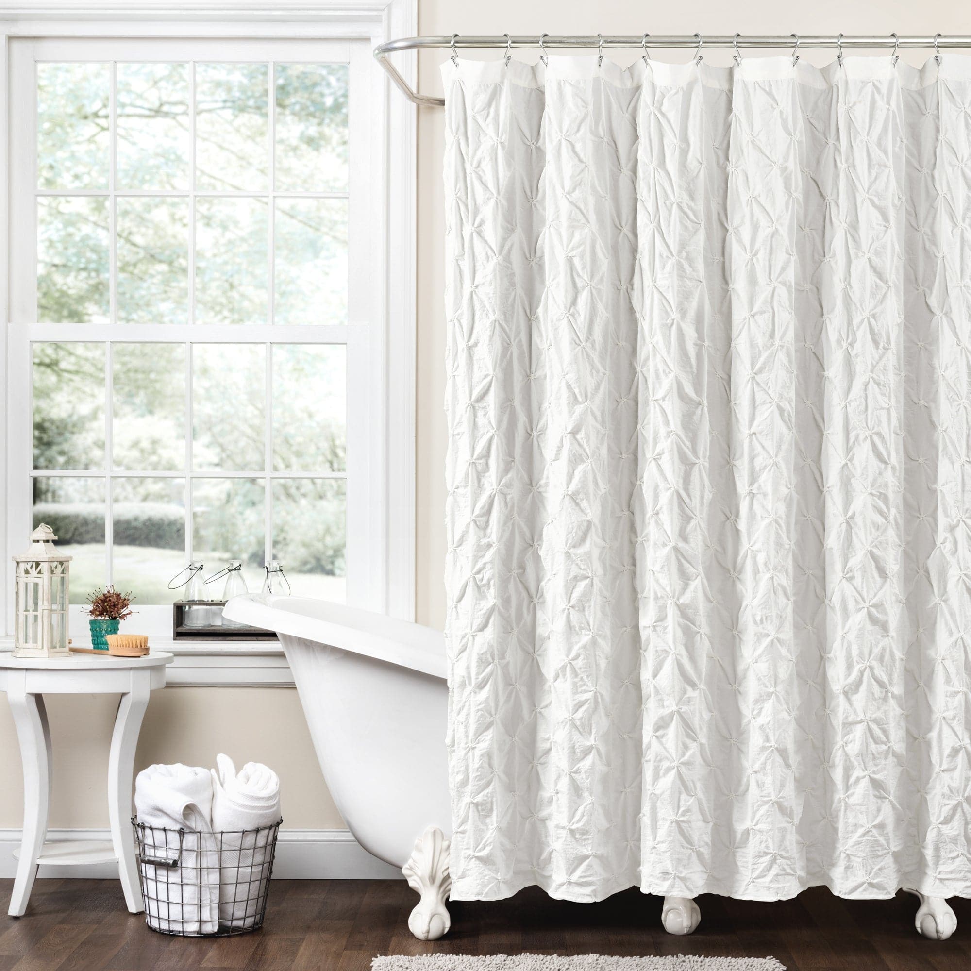 Elegant Ravello Pintuck Shower Curtain - Waterproof Bathroom Decor for Modern Homes | Perfect for Spa-Like Showers & Luxury Bathrooms