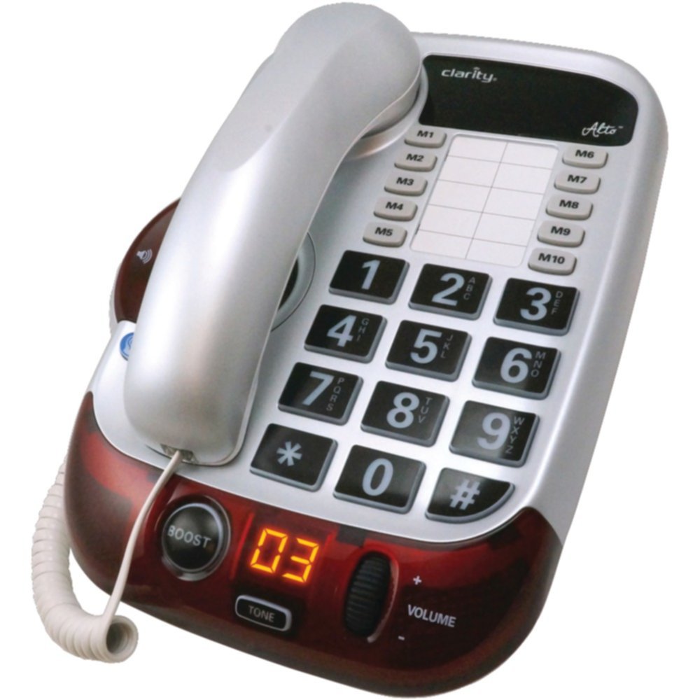 CLARITY 54005.001 Amplified Corded Telephone with Loud Volume - Hearing Aid Compatible Desk Phone for Seniors & Offices - Clear Sound for Home, Business & Low Vision Users