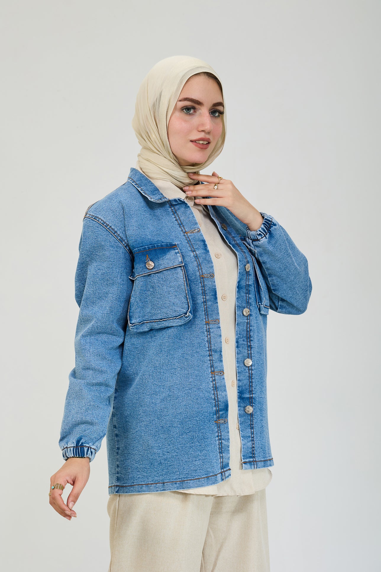 Classic Denim Jean Maxi Jacket with Pockets - Women's Vintage Long Denim Coat for Casual Outfits & Street Style Fashion | Perfect for Fall Layering and Everyday Wear