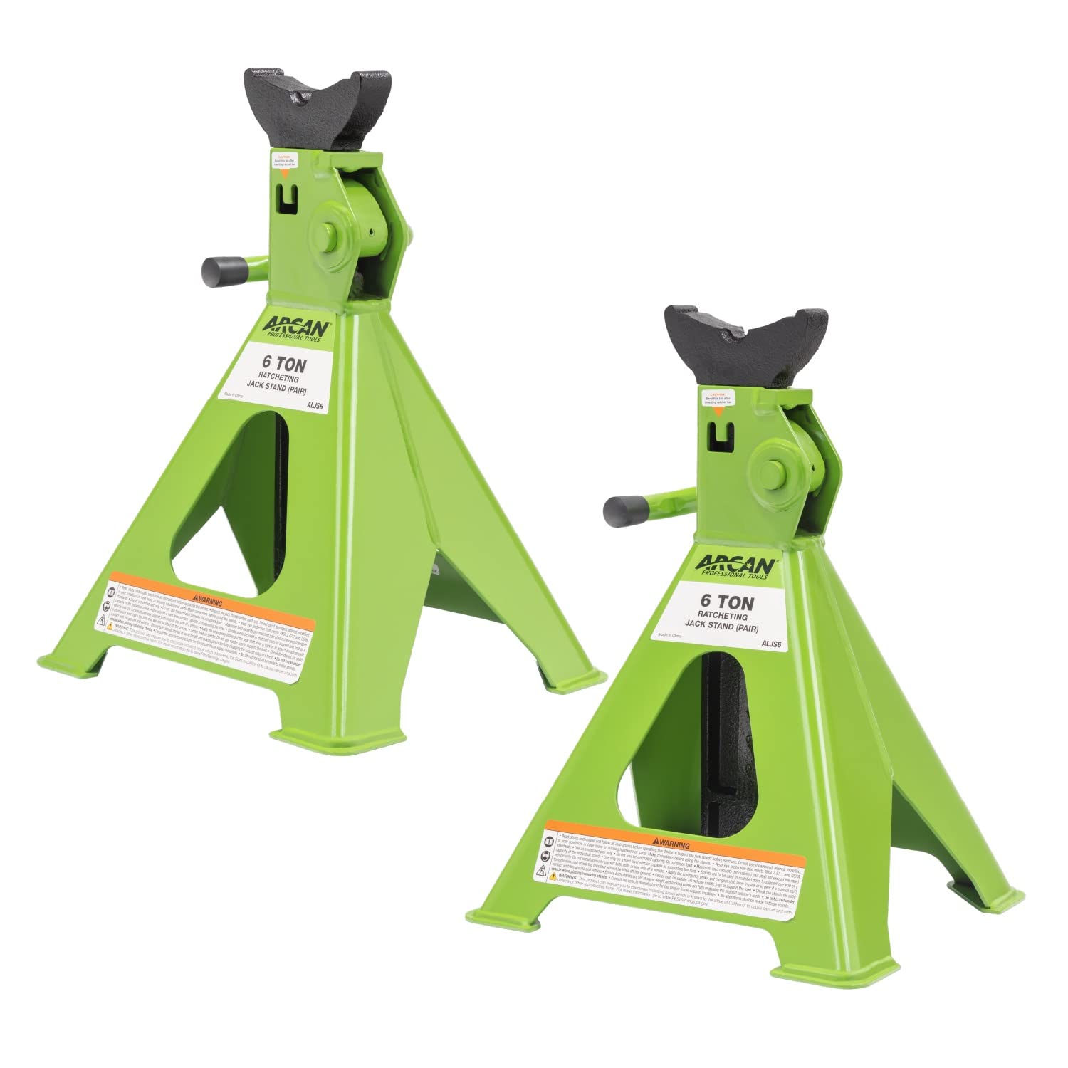 ARCAN TOOLS 6-Ton Heavy Duty Steel Jack Stands (ALJS6) - Professional Auto Repair & Vehicle Maintenance Support for Cars, Trucks & SUVs
