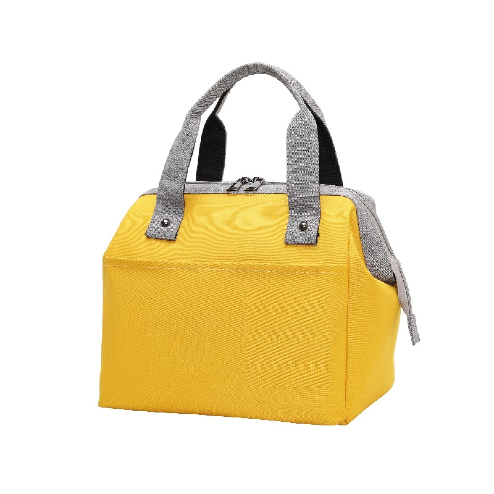 Insulated Lunch Box Cooler Bag - Yellow for Work & Picnics