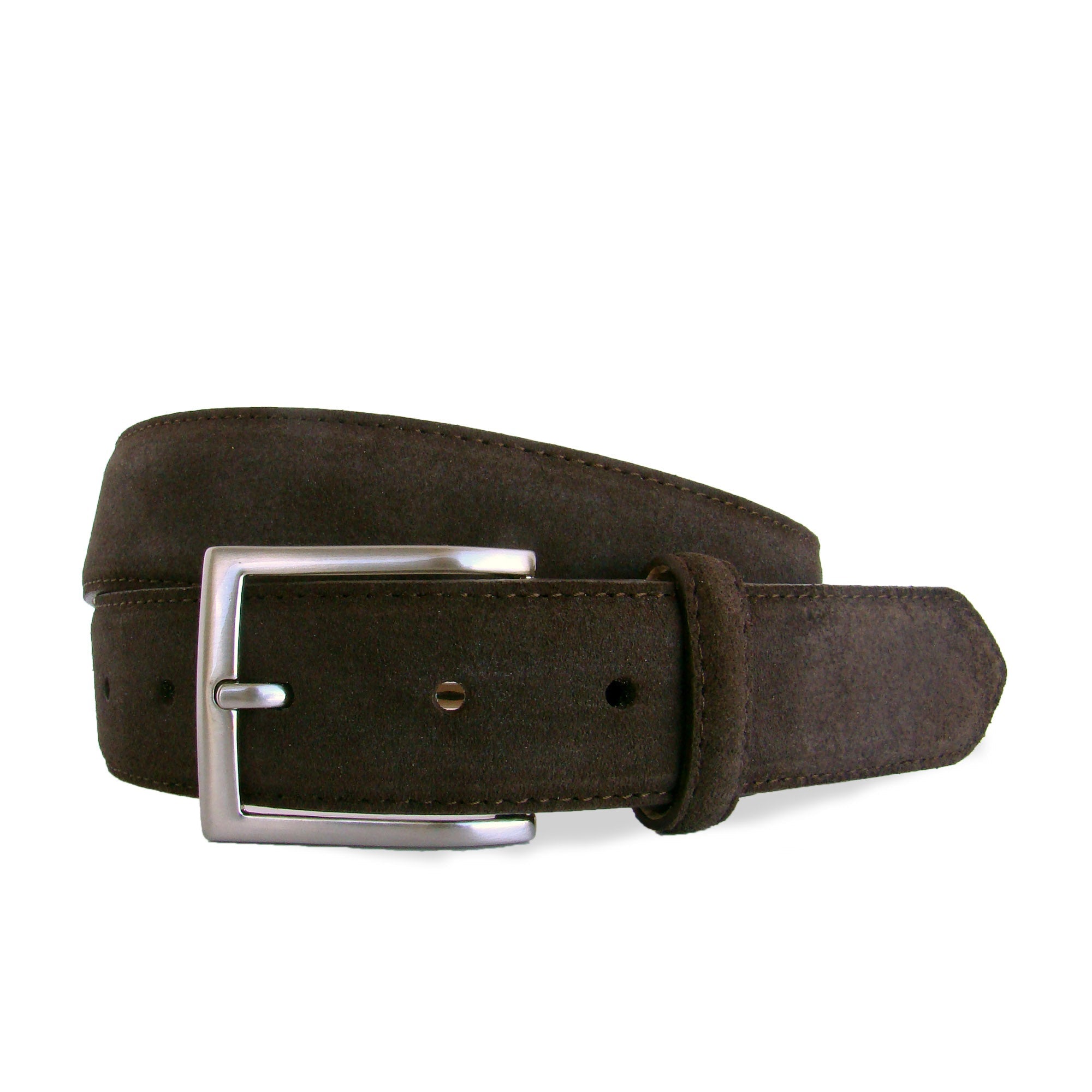 HENRY SARTORIAL x LEYVA Genuine Suede Leather Belt for Men - Premium Brown Dress Belt - Perfect for Formal Wear, Business Attire & Special Occasions