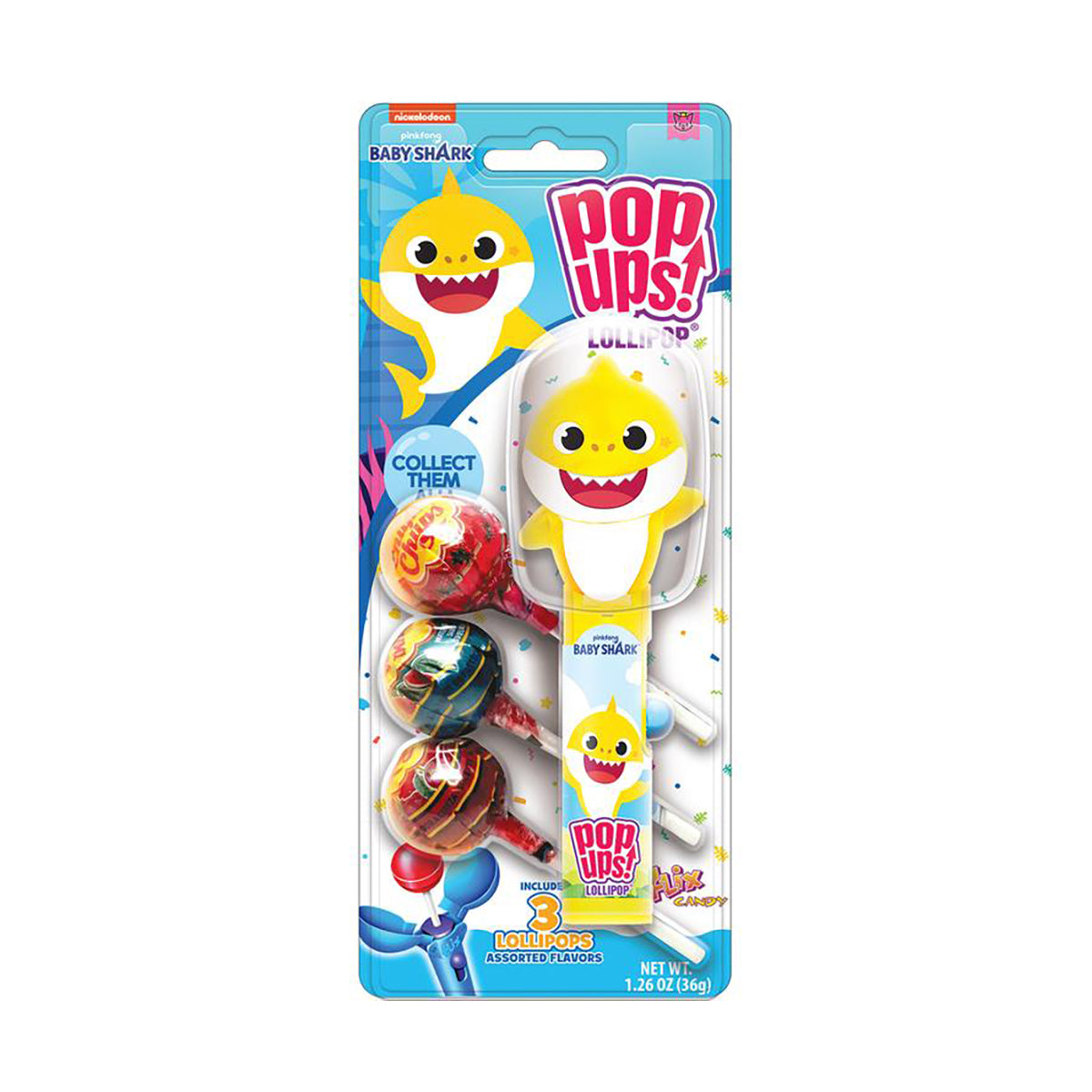 Baby Shark Gummy Candy - 6 Pack (1.26oz Each) | Fun Flix Candy Blister Cards | Perfect for Birthday Party Favors, Halloween Treats & School Snacks