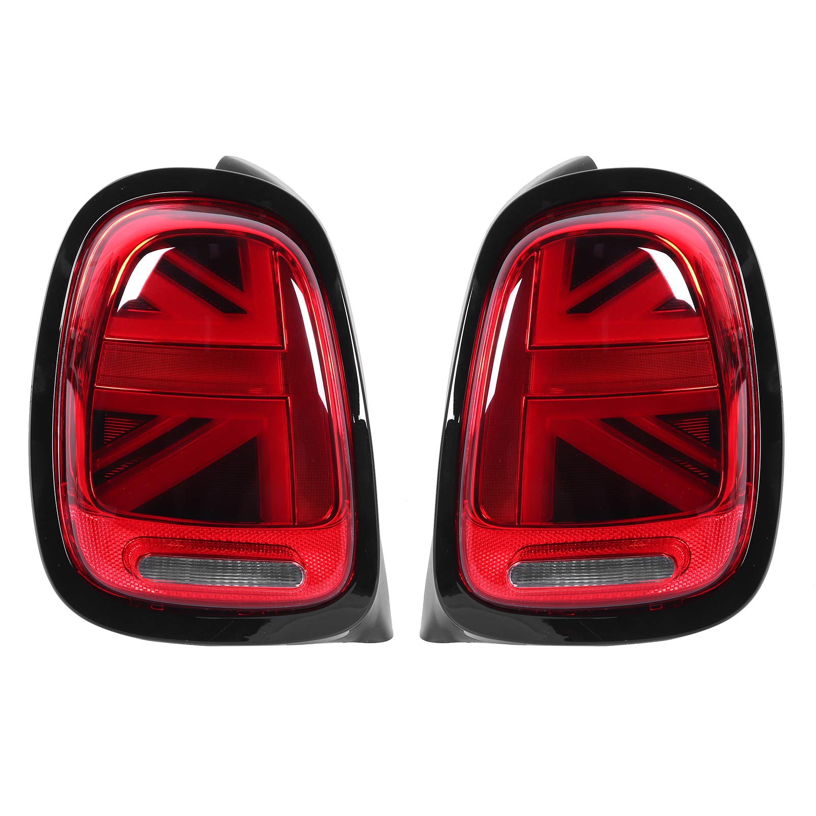 VLAND JCW Union Jack Full LED Taillights - Red Lens Car Tail Light Assembly for MINI Cooper F55 F56 F57 (2014-2020) | High-Performance Auto Accessory | Enhanced Night Visibility & Style Upgrade