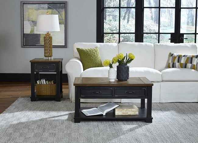Rustic Collection Condo Size Coffee Table and End Table Set - Perfect for Small Living Rooms, Apartments, and Cozy Spaces
