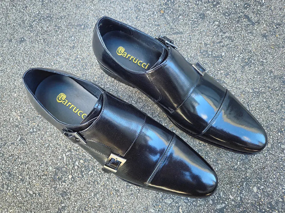 Premium Cap Toe Double Monk Strap Dress Shoes for Men - Classic Business & Formal Oxfords - Perfect for Office, Weddings & Special Occasions