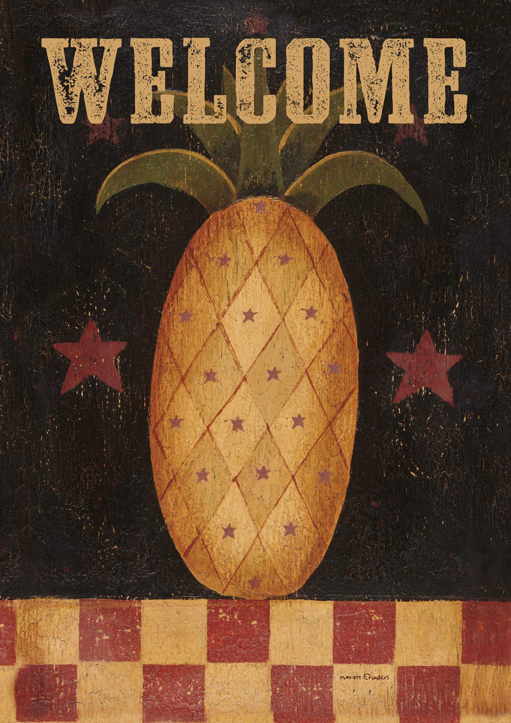 Toland Home Garden Americana Pineapple Decorative Garden Flag 12.5 x 18 Inch - Perfect for Outdoor Patio, Yard Decor & Seasonal Celebrations
