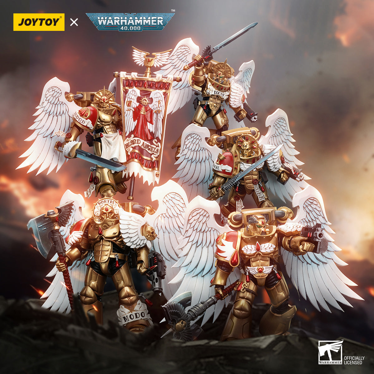 1/18 JOYTOY Warhammer 40K Blood Angels Sanguinary Guard Action Figure - Collectible Miniature for Tabletop Gaming & Display