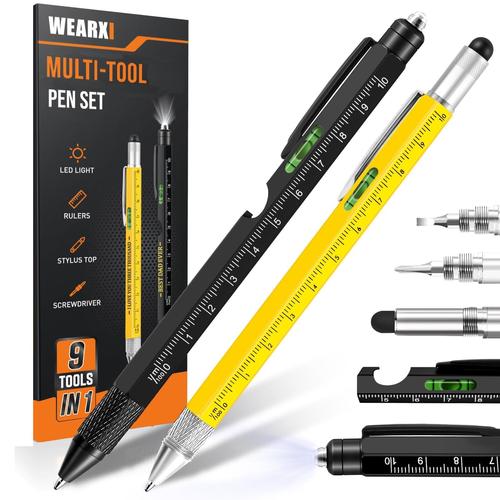 Multitool Pen Set - 12-in-1 Stainless Steel Writing Tool with Ruler, Screwdriver & Bottle Opener | Perfect Gift for Men, Dad, Husband | Great for Office, Camping, DIY Projects & Everyday Carry