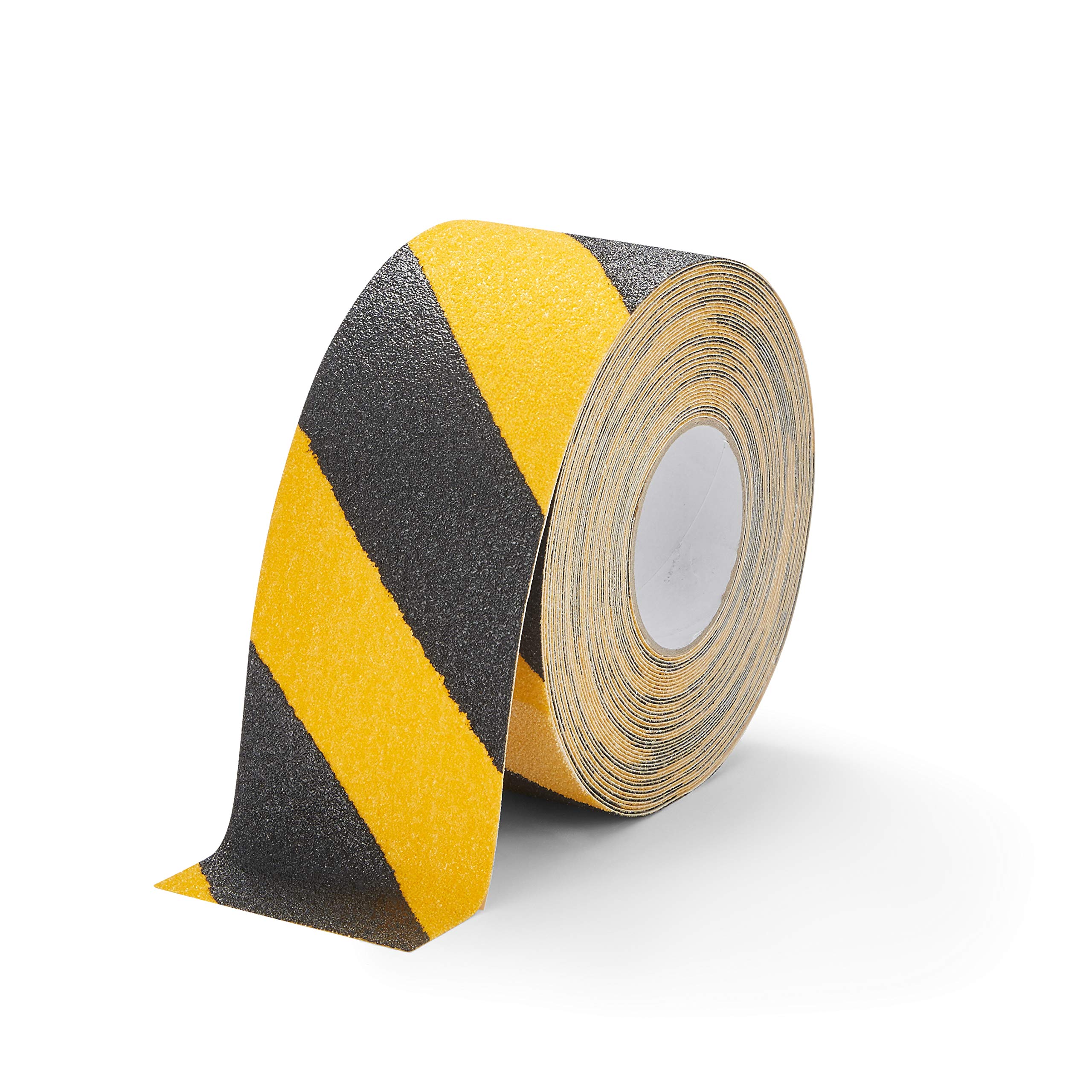 Black and Yellow Hazard Safety Grip Anti-Slip Tape - 6 Inch x 60 Feet Roll for Stairs, Ramps, and Industrial Flooring | Heavy Duty Non-Slip Surface Tape