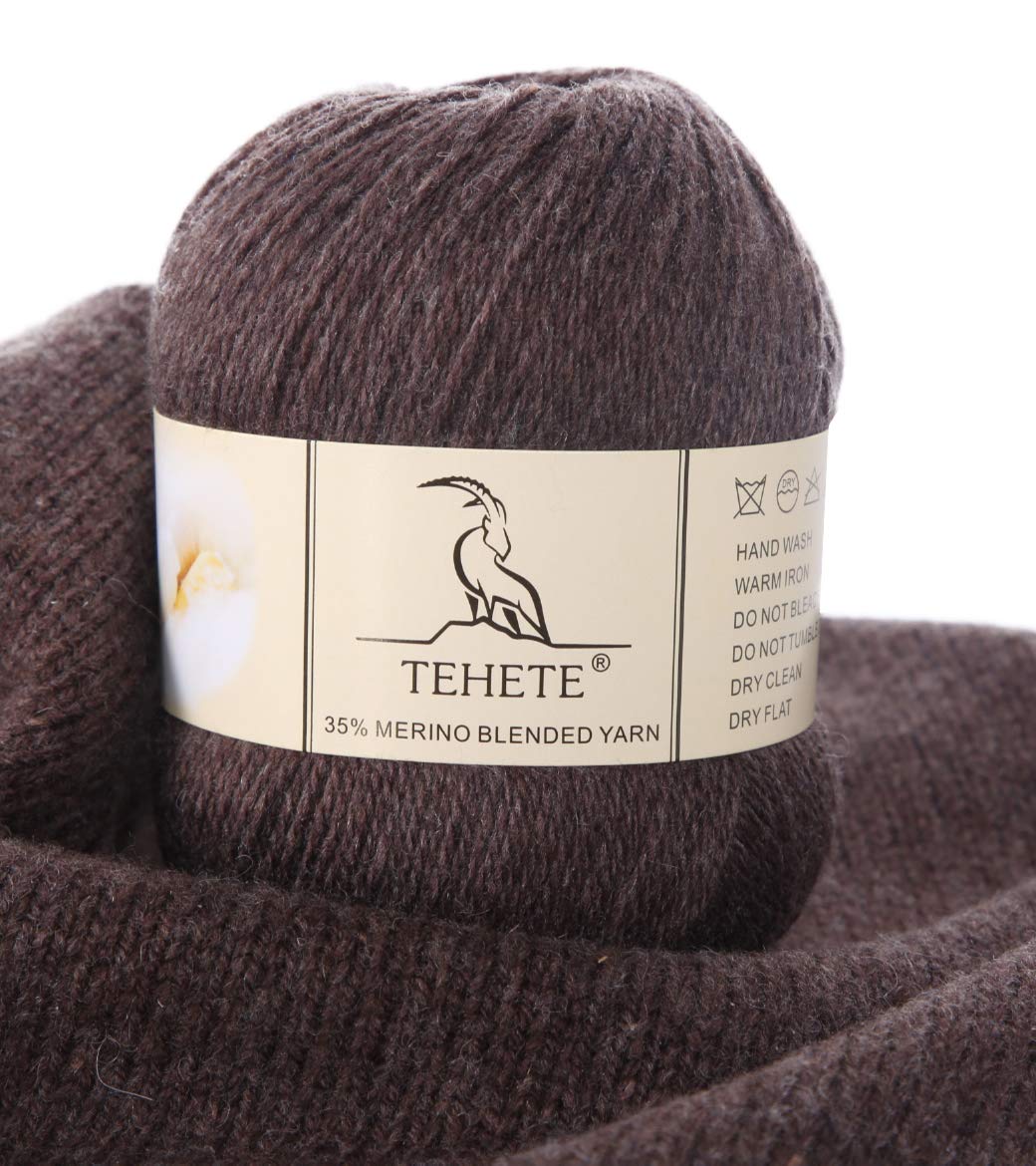 Premium TEHETE Merino Wool Yarn for Knitting & Crochet - Ultra Soft 3-Ply Natural Fiber Yarn for Sweaters, Scarves, Baby Clothes & DIY Crafts - Perfect for Winter Projects & Handmade Gifts