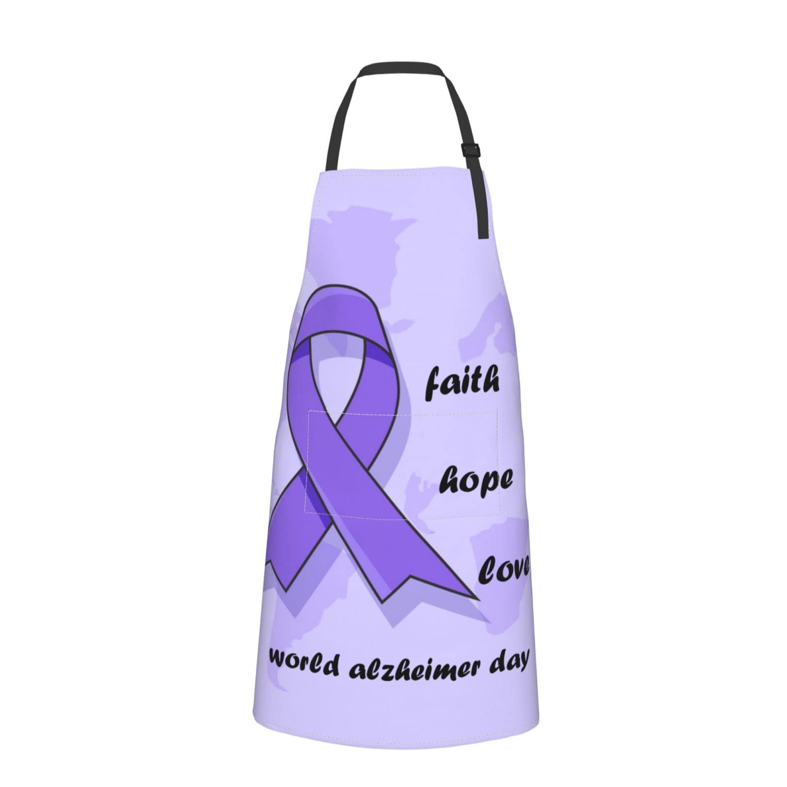 Purple Alzheimer Awareness Apron - Adjustable with Pockets for Cooking & Gardening