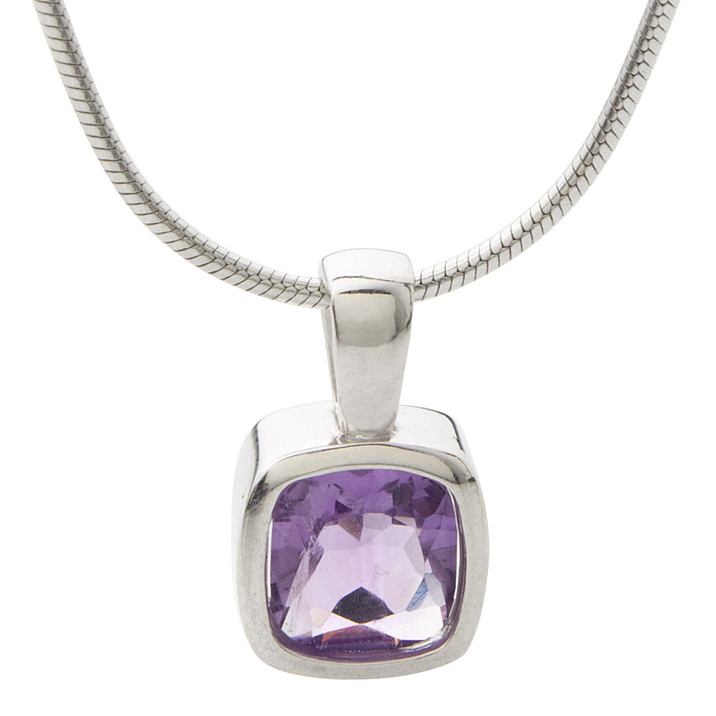 Exquisite Cushion Cut Amethyst Pendant Necklace for Women - Elegant Purple Gemstone Jewelry Gift for Birthday, Anniversary & Special Occasions