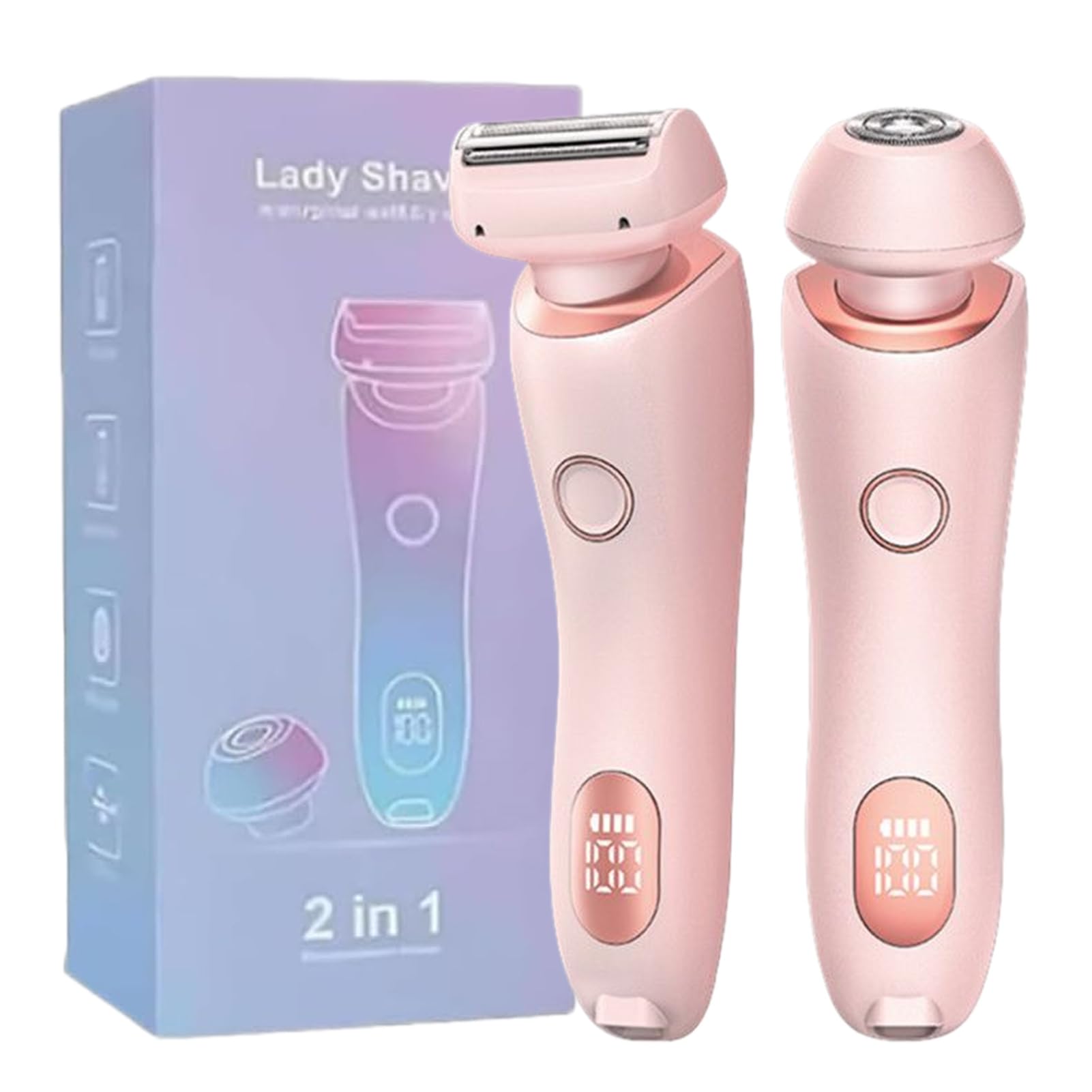 Waterproof 2-in-1 Wet & Dry Electric Razor for Women - Rechargeable Bikini Trimmer with Removable Head | Perfect for Shaving, Trimming & Travel