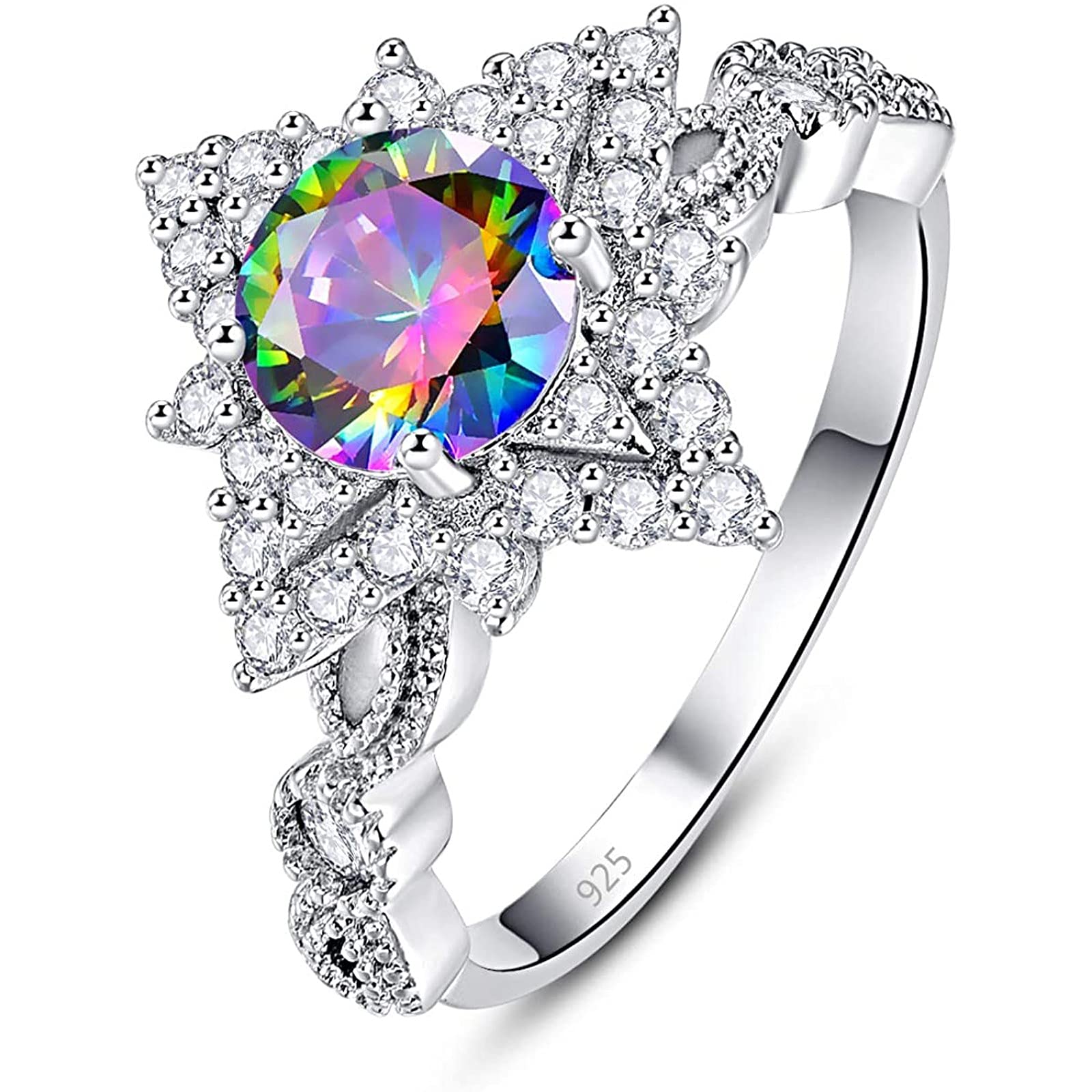 Pink Oval Gemstone Flower Promise Ring for Women - Micro-Inlaid Zircon Rhinestone Engagement Wedding Ring Jewelry Gift for Girlfriend, Anniversary, Valentine's Day | Perfect for Proposals, Bridal Shower & Romantic Occasions