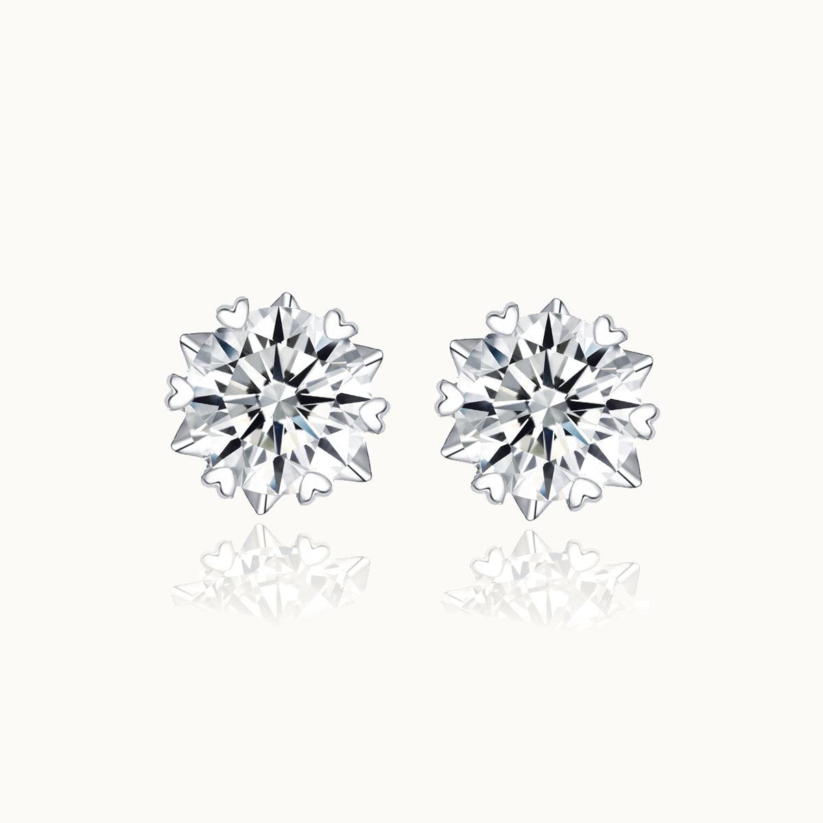 Romantic Moissanite Flower Stud Earrings for Women - Elegant Gift for Valentine's Day, Anniversary & Wedding - Perfect for Everyday Wear & Special Occasions