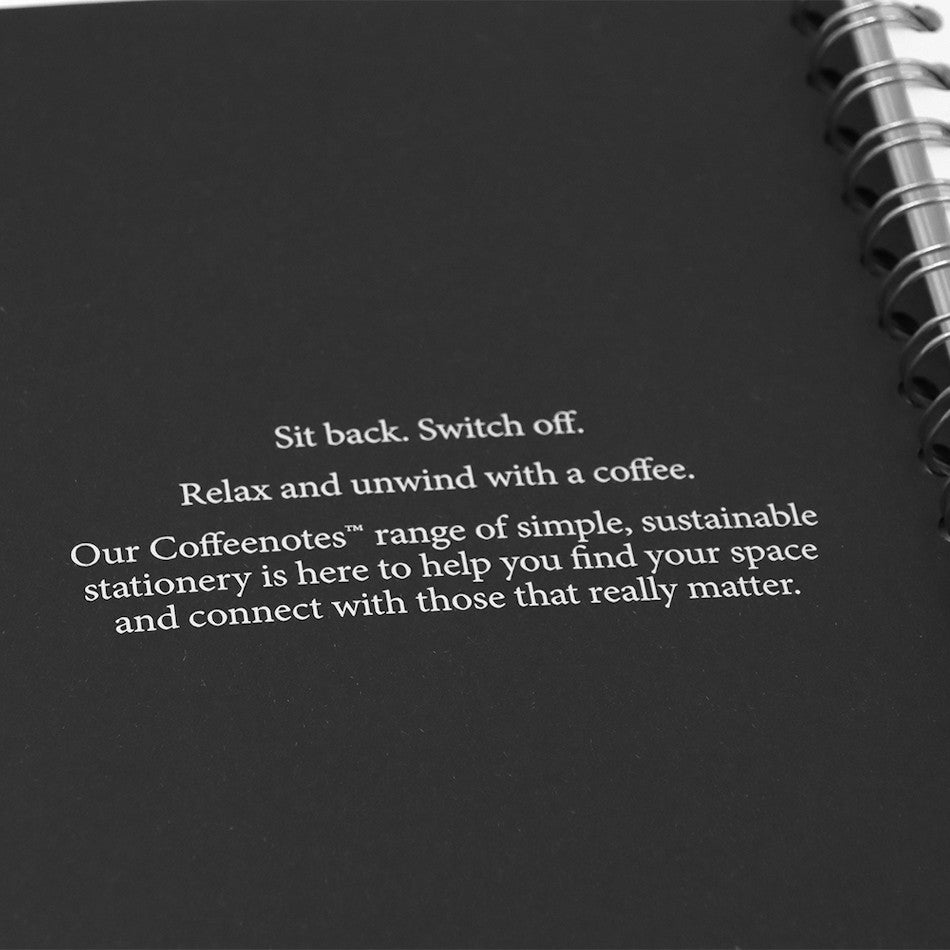 Coffeenotes Medio Wiro Notebook Black - Spiral Bound Journal for Writing, Sketching & Note Taking - Perfect for Office, School & Travel Use