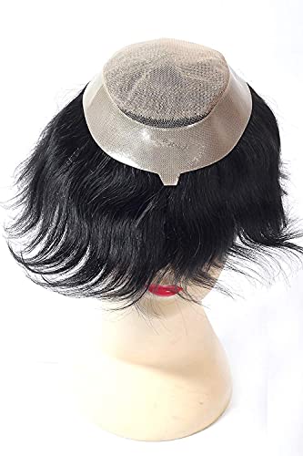 Premium 9X6 Human Hair Toupee for Men & Boys | Natural Black Hair Patch | Perfect for Daily Wear, Cosplay & Hair Loss Solutions