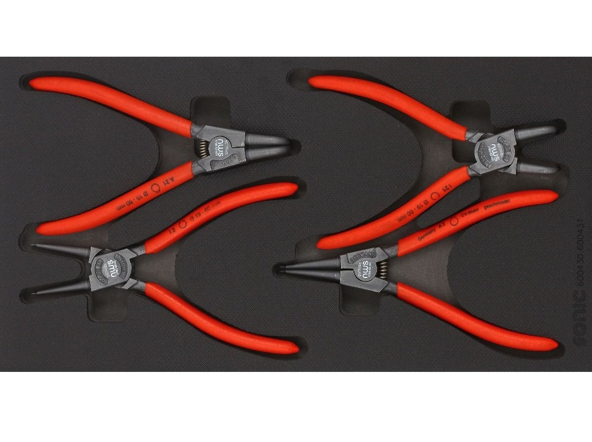 4-Piece Sonic Foam System Snap Ring Pliers Set - Small (1/3 Inch) for Automotive, Electronics & Home Appliance Repairs